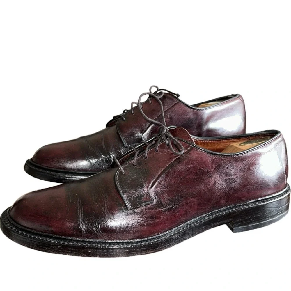 Allen Edmonds Leeds Oxblood Leather Oxfords Size 11.5B Quiet Luxury Old Money